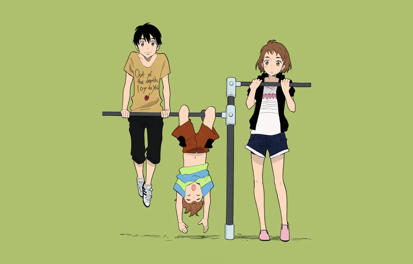 Photo wallpaper children, the horizontal bar, Kamisama ga Uso wo Tsuku