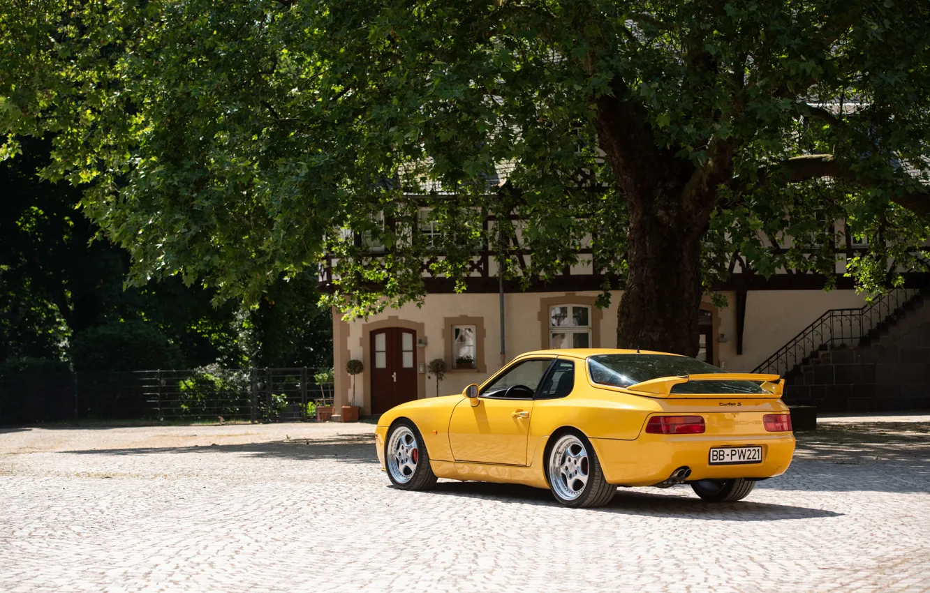 Photo wallpaper Porsche, yellow, 968, Porsche 968 Turbo S