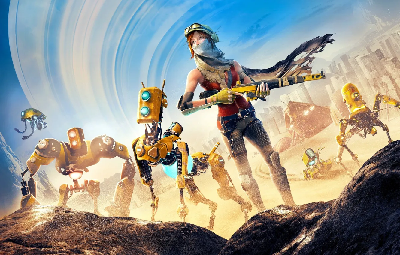 Photo wallpaper the game, robot, Microsoft, adventure, Robots, ReCore, Joule, Jewel