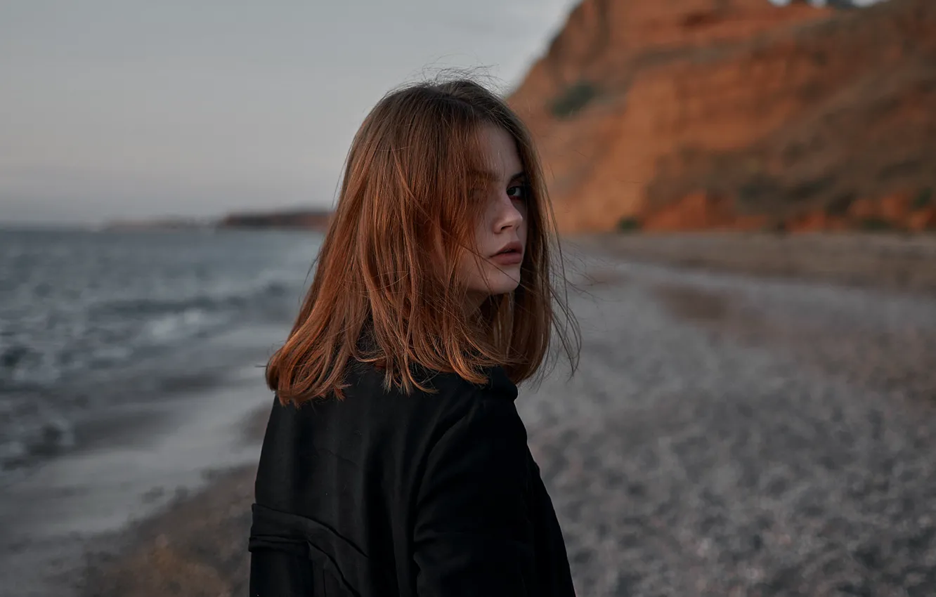 Photo wallpaper girl, surf, on the shore, Sergey Papirenko