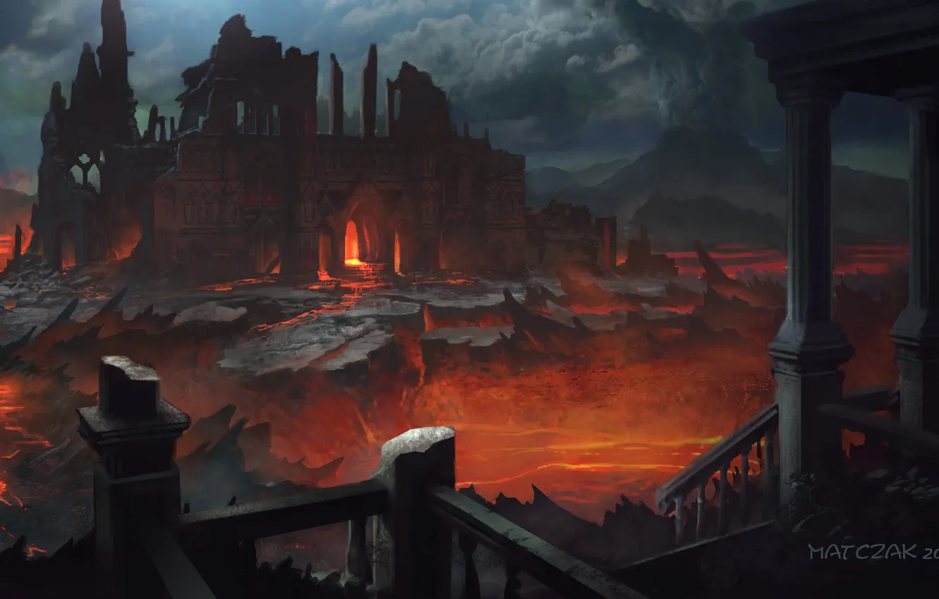 Photo wallpaper the city, art, the ruins, ruins