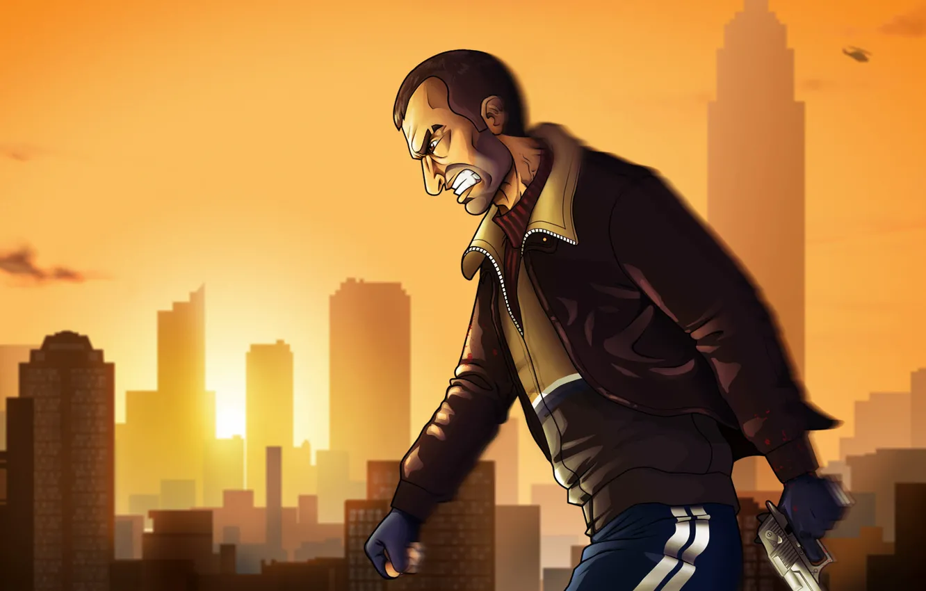 Photo wallpaper man, evil, Niko Bellic, Grand Theft Auto IV
