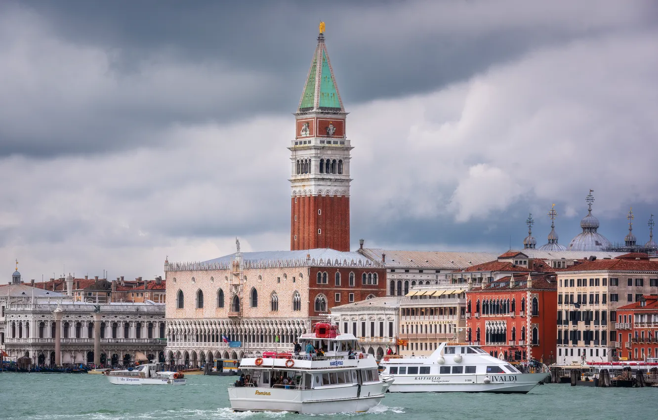 Photo wallpaper tower, home, Italy, Venice, River court