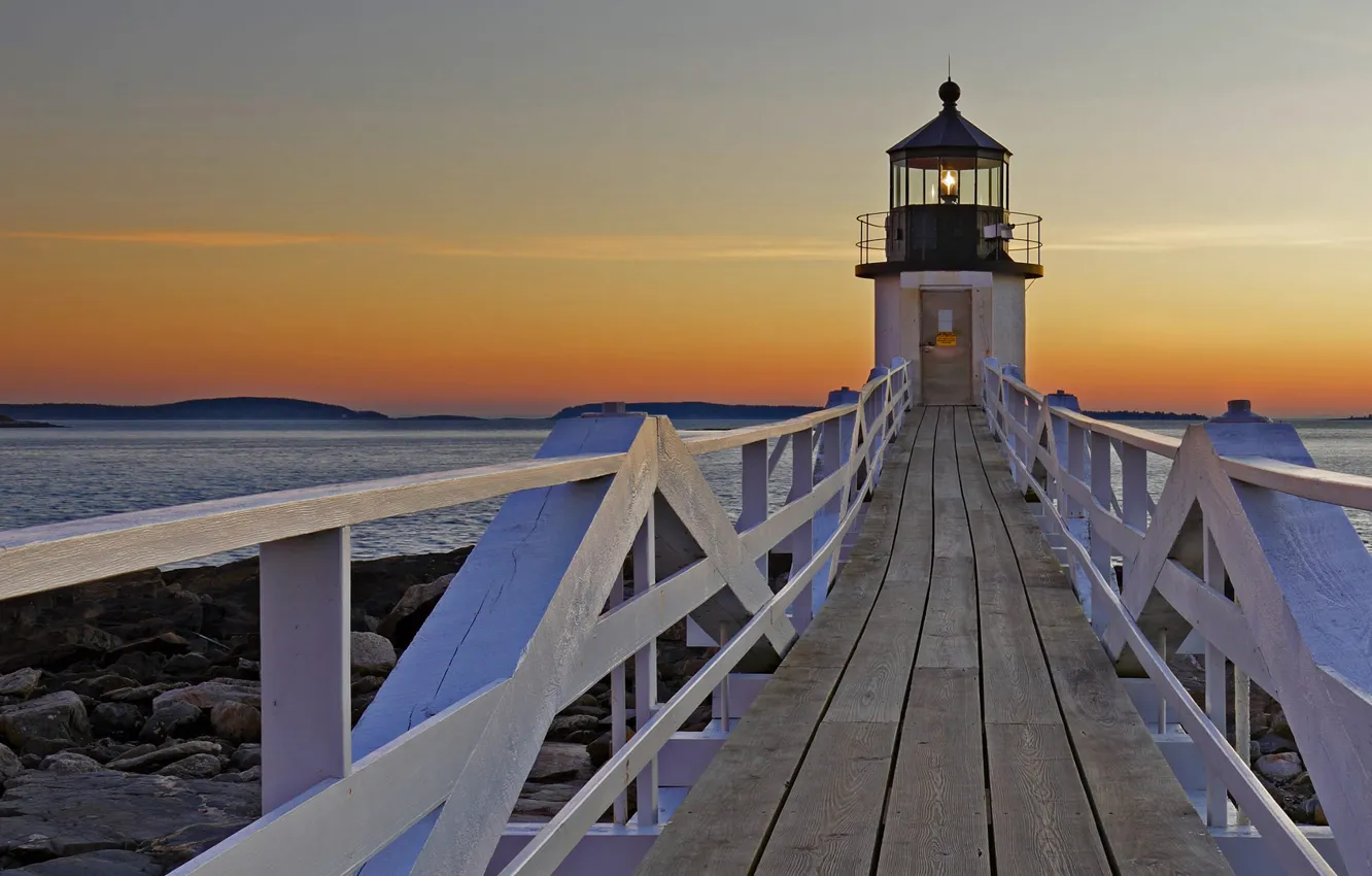 Photo wallpaper lighthouse, USA, Man, Marshall Point Lighthouse, Port Clyde