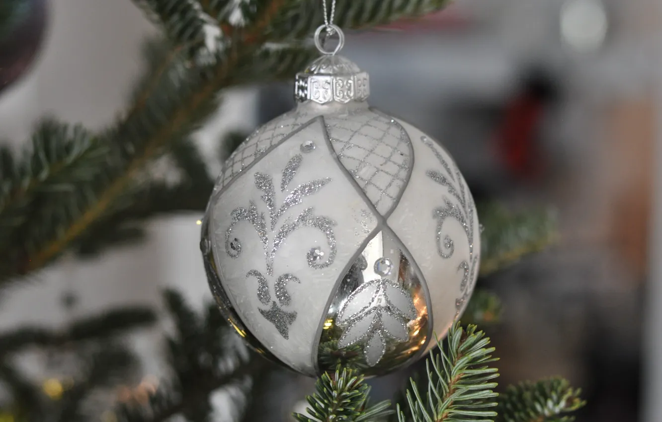 Photo wallpaper toy, tree, new year, silver
