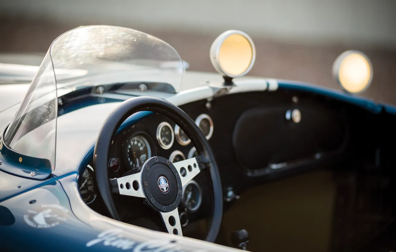 Photo wallpaper Shelby, logo, Cobra, steering wheel, Shelby Cobra 289