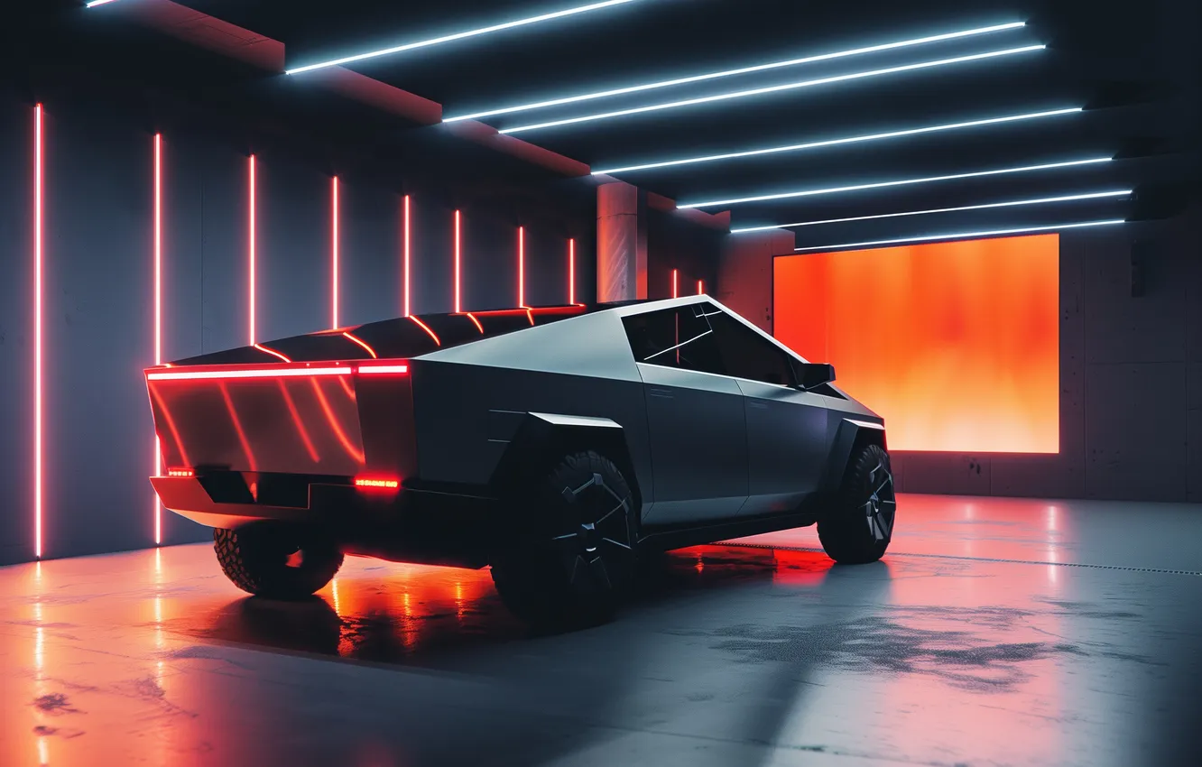 Photo wallpaper car, Tesla, Cybertruck