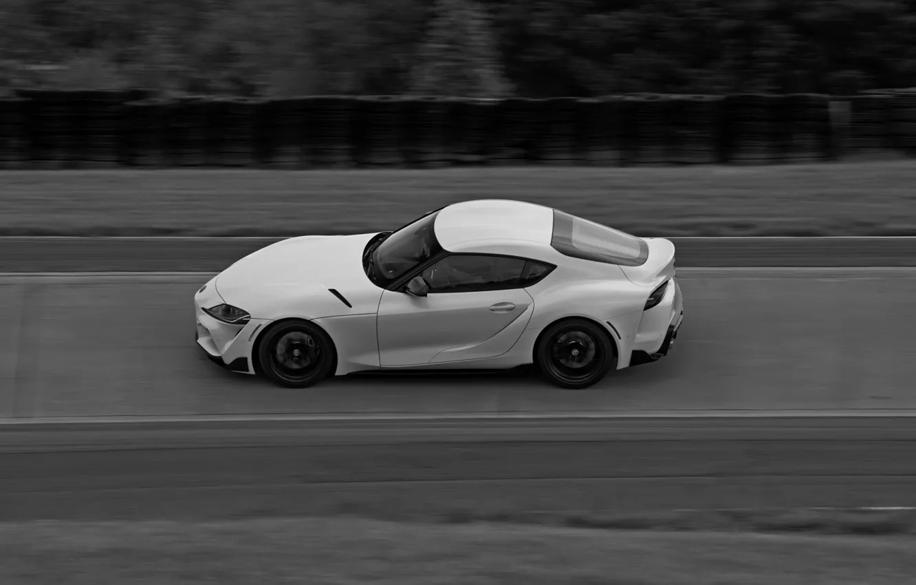 Photo wallpaper coupe, speed, Toyota, track, Supra, the fifth generation, mk5, double