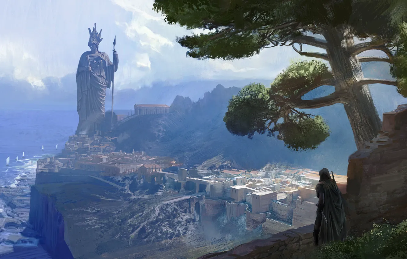 Photo wallpaper figure, art, game, painting, Ubisoft, Assassin's Creed, 2018, Odyssey