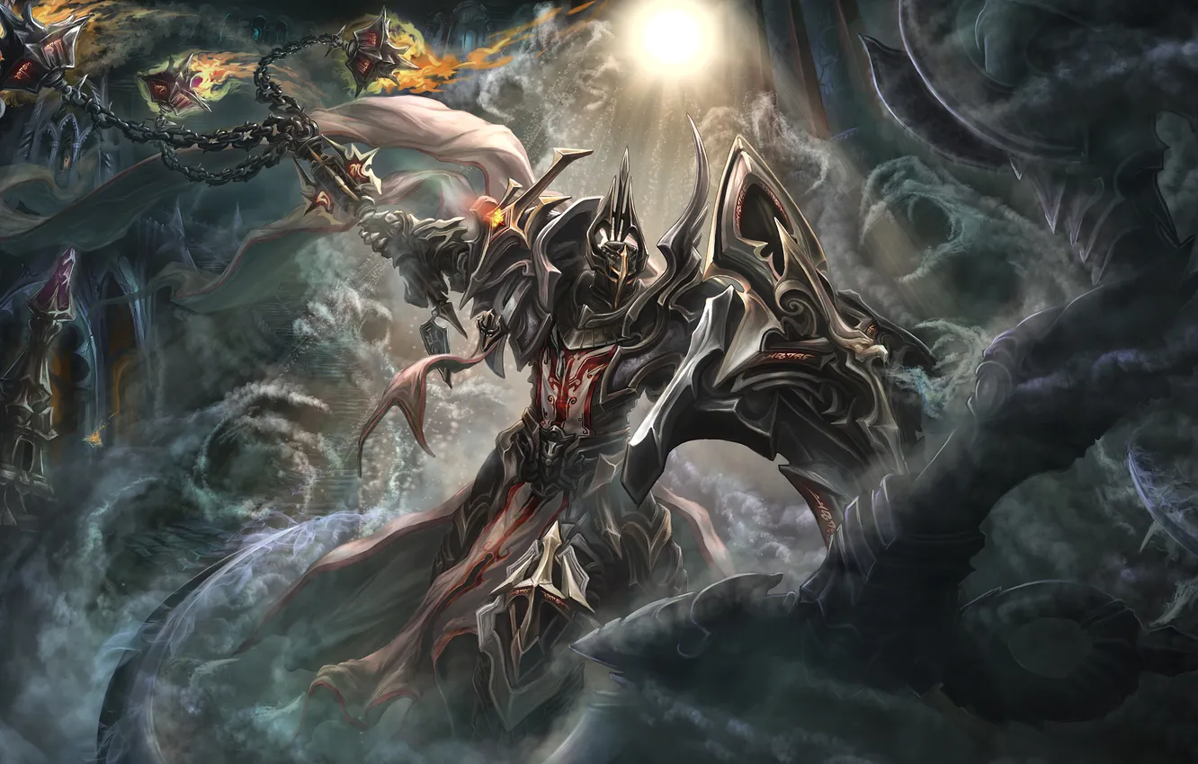 Photo wallpaper darkness, armor, Diablo 3, crusader