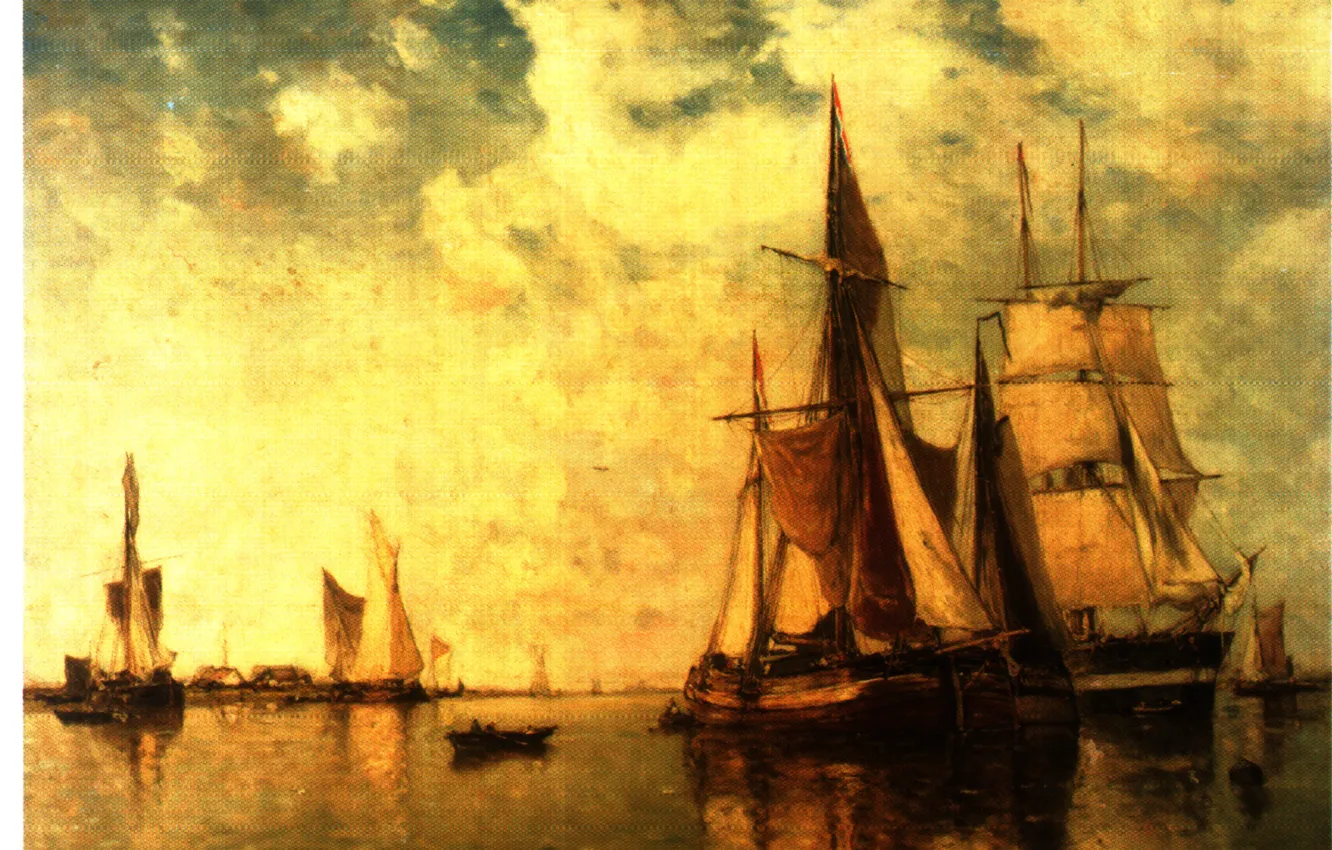 Photo wallpaper sea, boat, ship, sail, CLAYS, SHIPPING ON THE SCHELDT