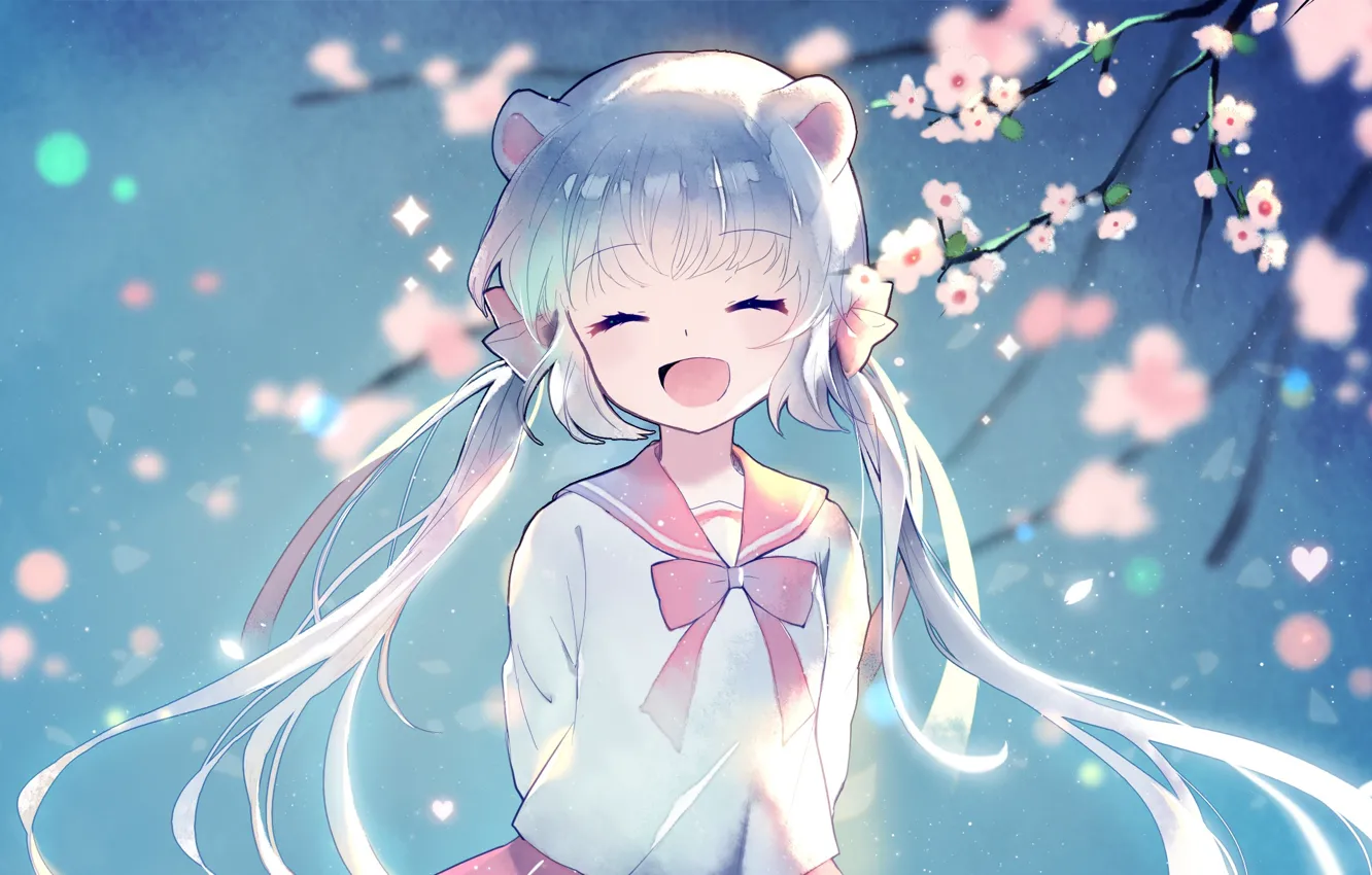 Photo wallpaper spring, anime, art, girl