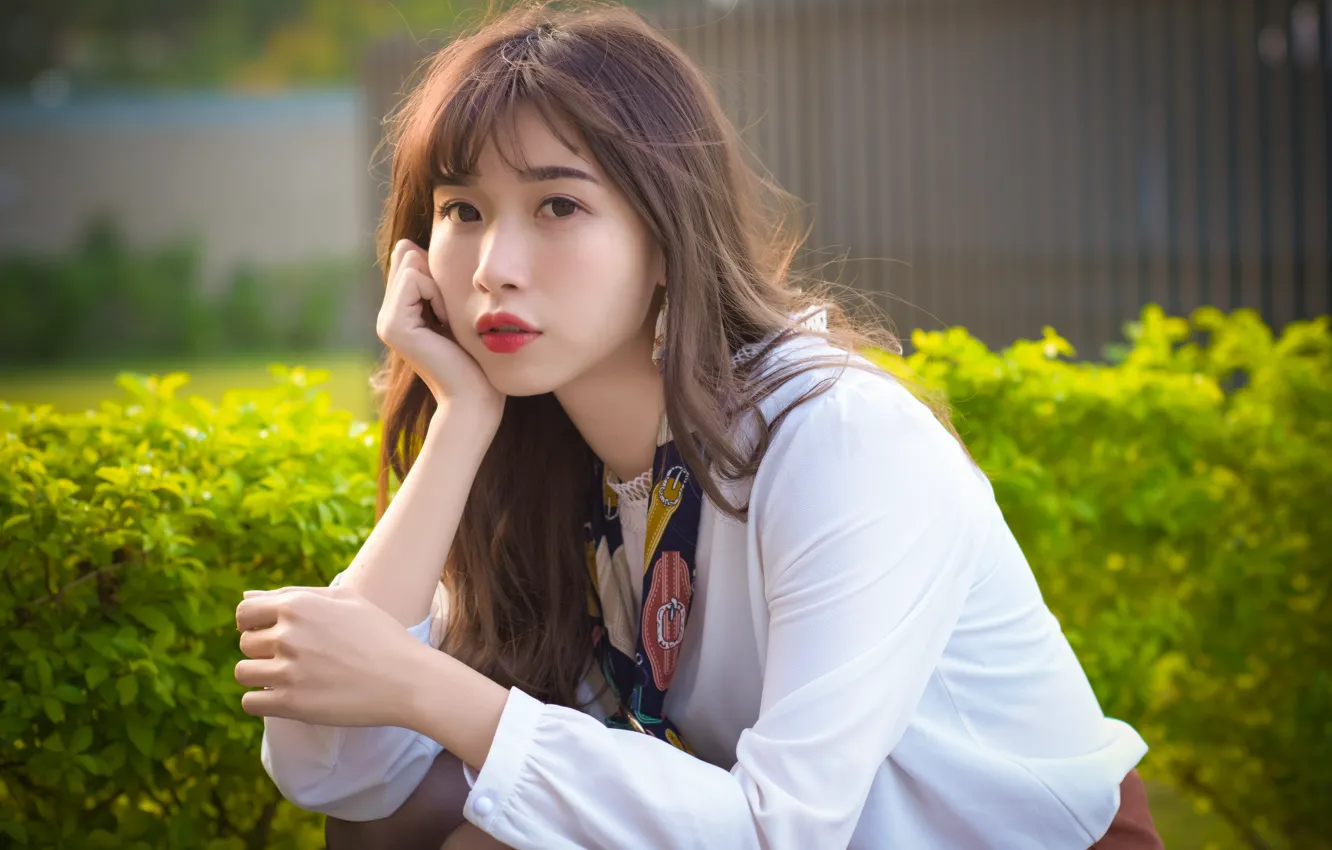 Photo wallpaper look, girl, Asian