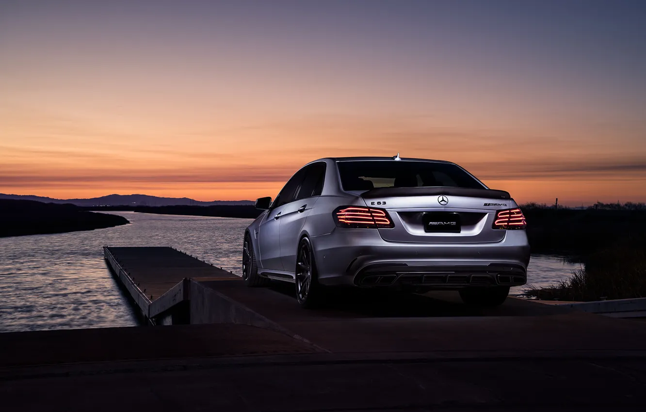 Photo wallpaper Mercedes-Benz, Car, Carbon, Sunset, Grey, Matte, Motorsport, Sonic