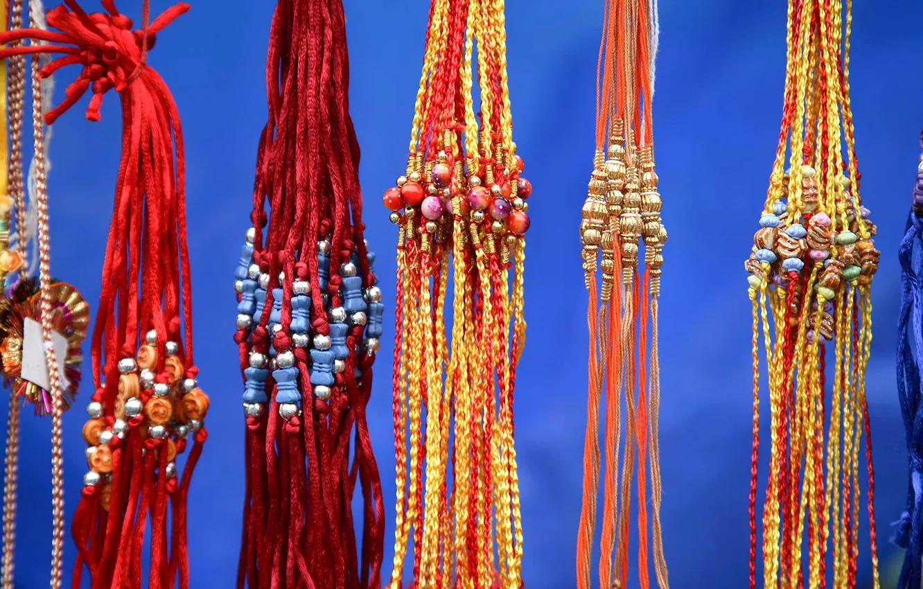 Photo wallpaper decoration, India, strands, rakhis