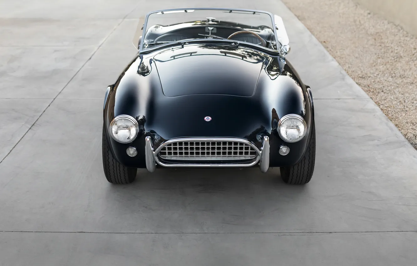 Photo wallpaper black, Shelby, front view, retro cars, 1963, Shelby Cobra, the only instance, Cobra 289