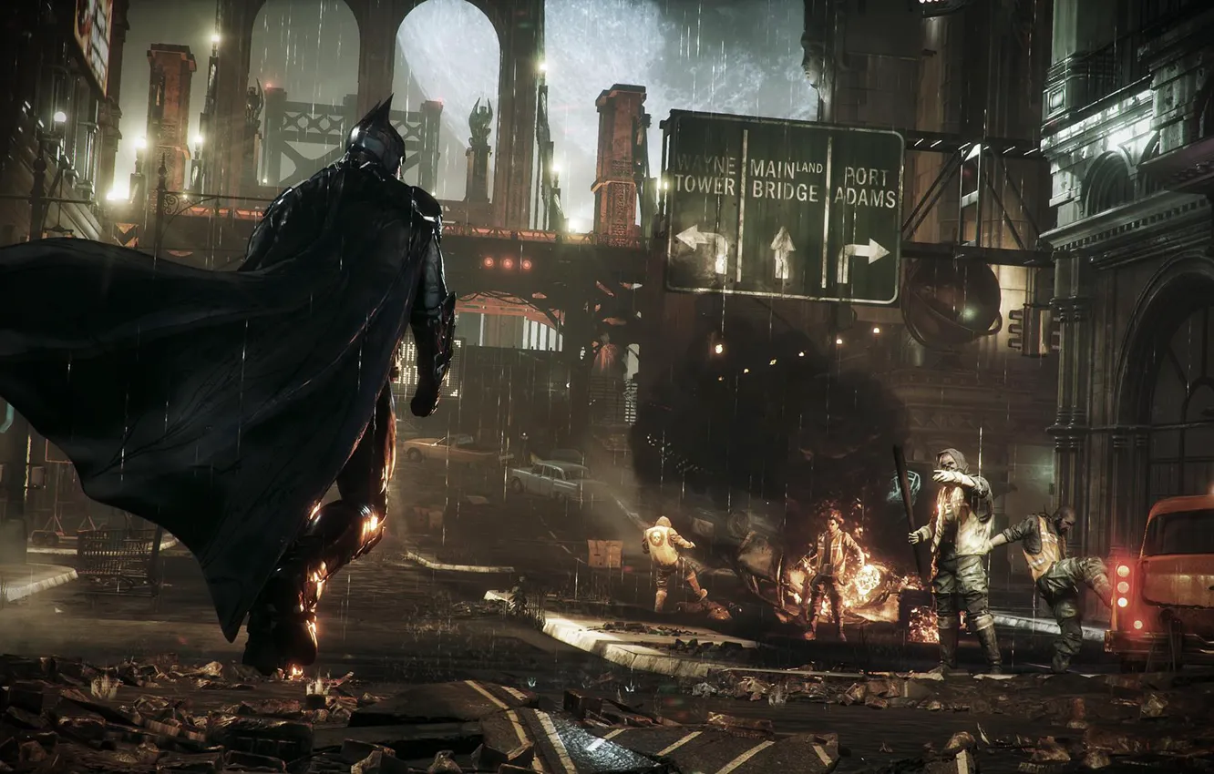 Photo wallpaper city, Batman, Batman, Arkham Knight