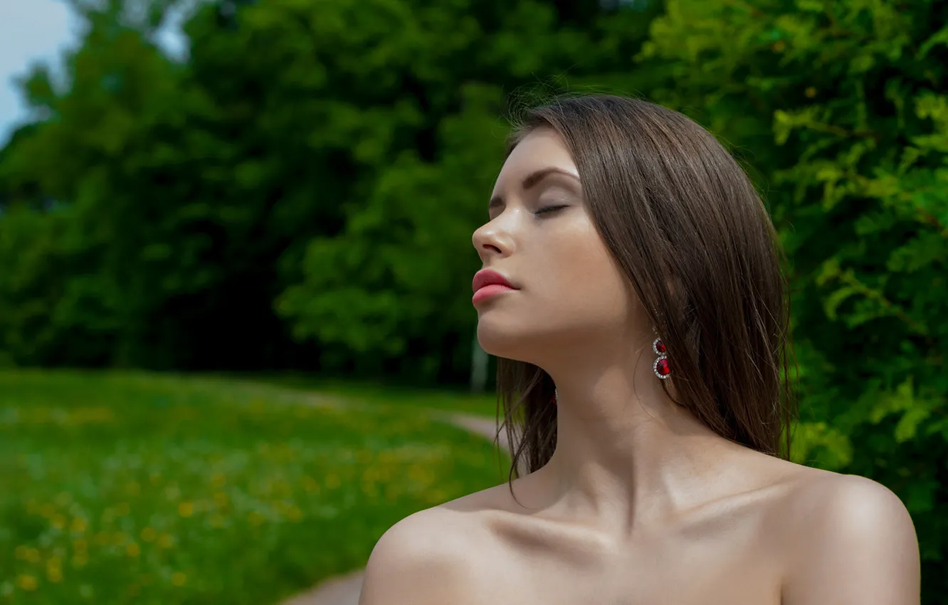 Photo wallpaper girl, nature, hair, bokeh, Eugene Balin, Diane Gorsky