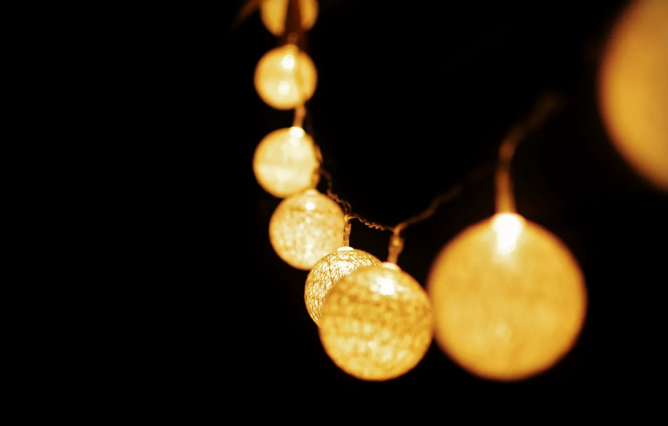 Photo wallpaper light, garland, lanterns