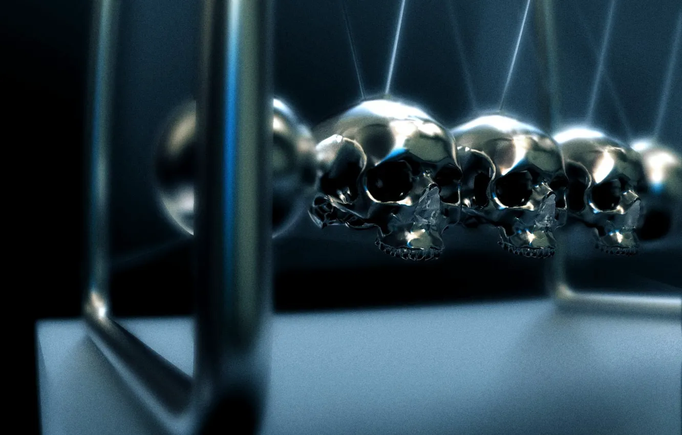 Photo wallpaper metal, toy, skull