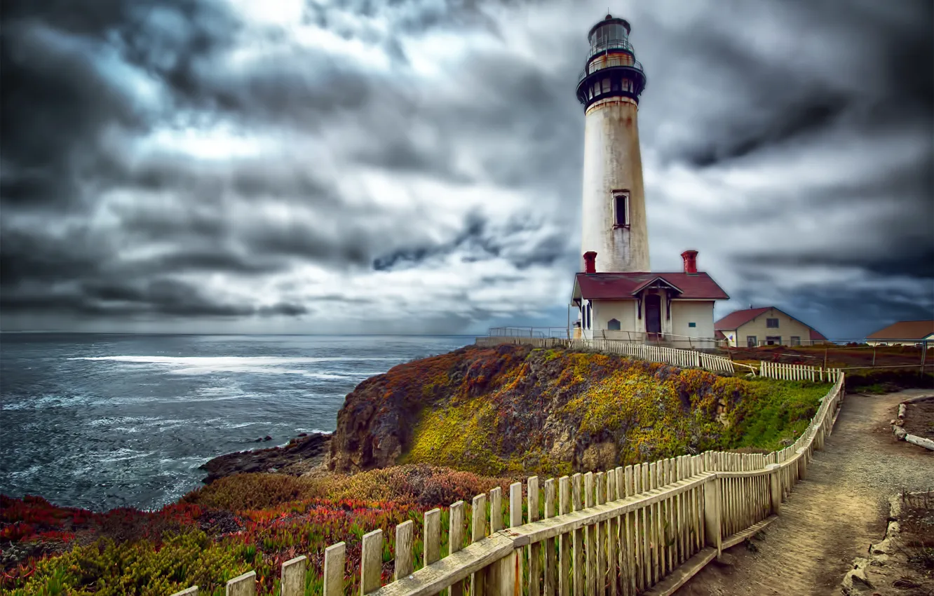 Photo wallpaper the ocean, rocks, lighthouse, Cape