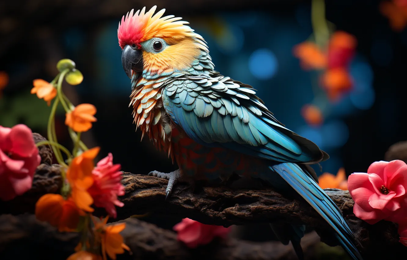 Photo wallpaper background, art, bird