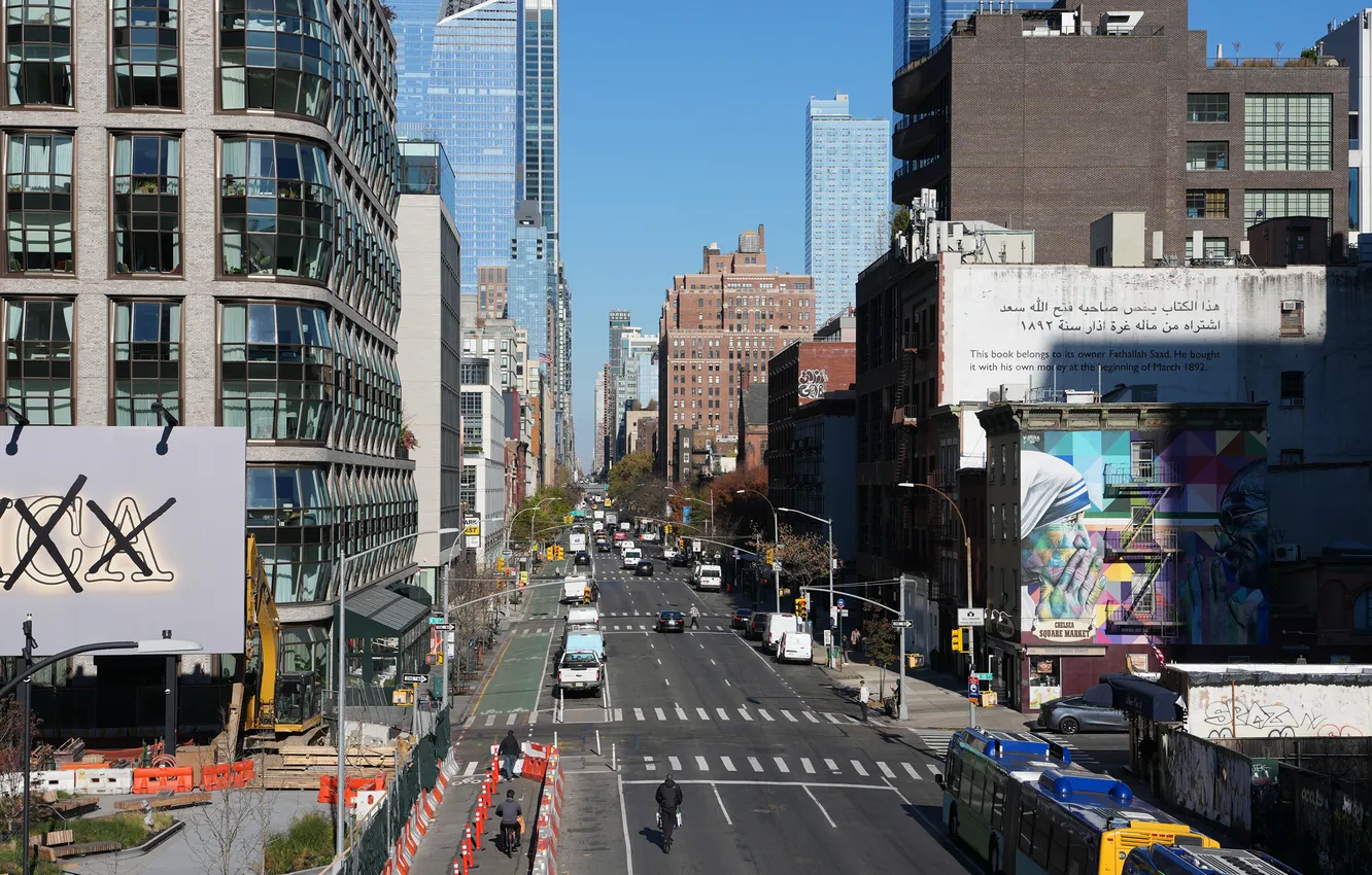 Photo wallpaper the city, street, home, New York, USA