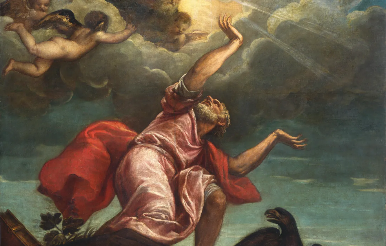 Photo wallpaper Titian Vecellio, St. John the Evangelist on Patmos, ок1547