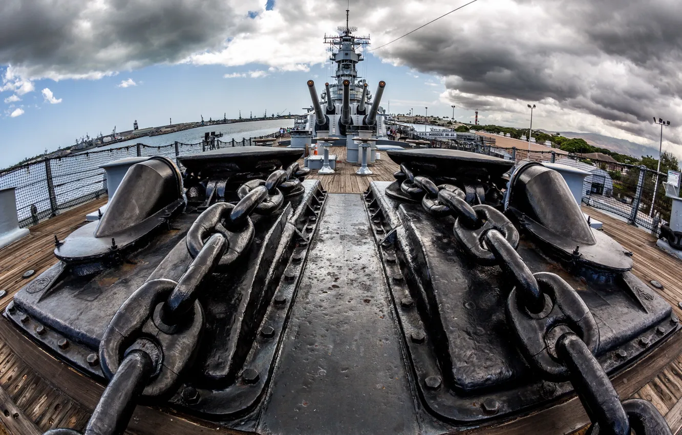 Photo wallpaper weapons, ship, USS Missouri