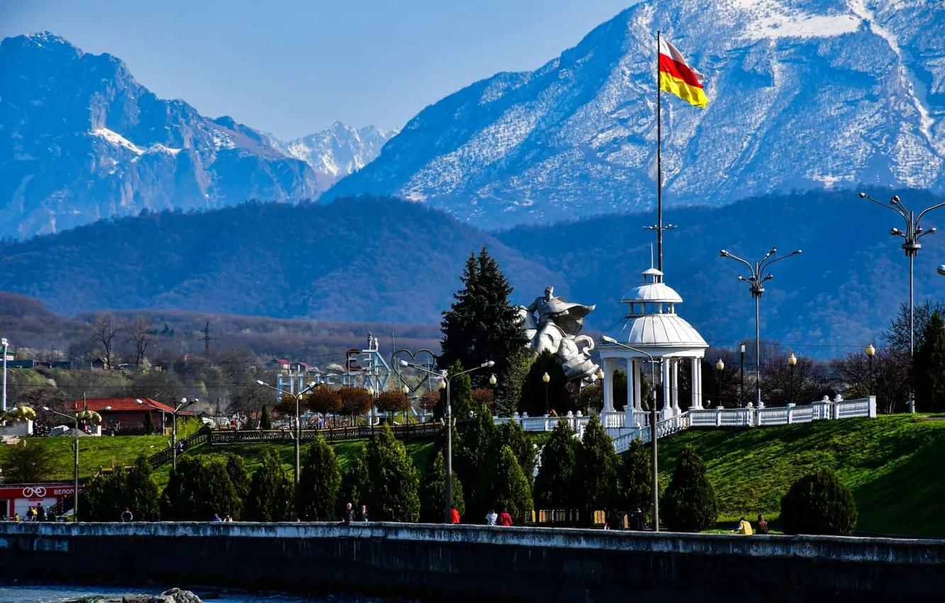 Photo wallpaper promenade, Vladikavkaz, Issa Pliev, Republic of North Ossetia - Alania, dzieudzhyhъu