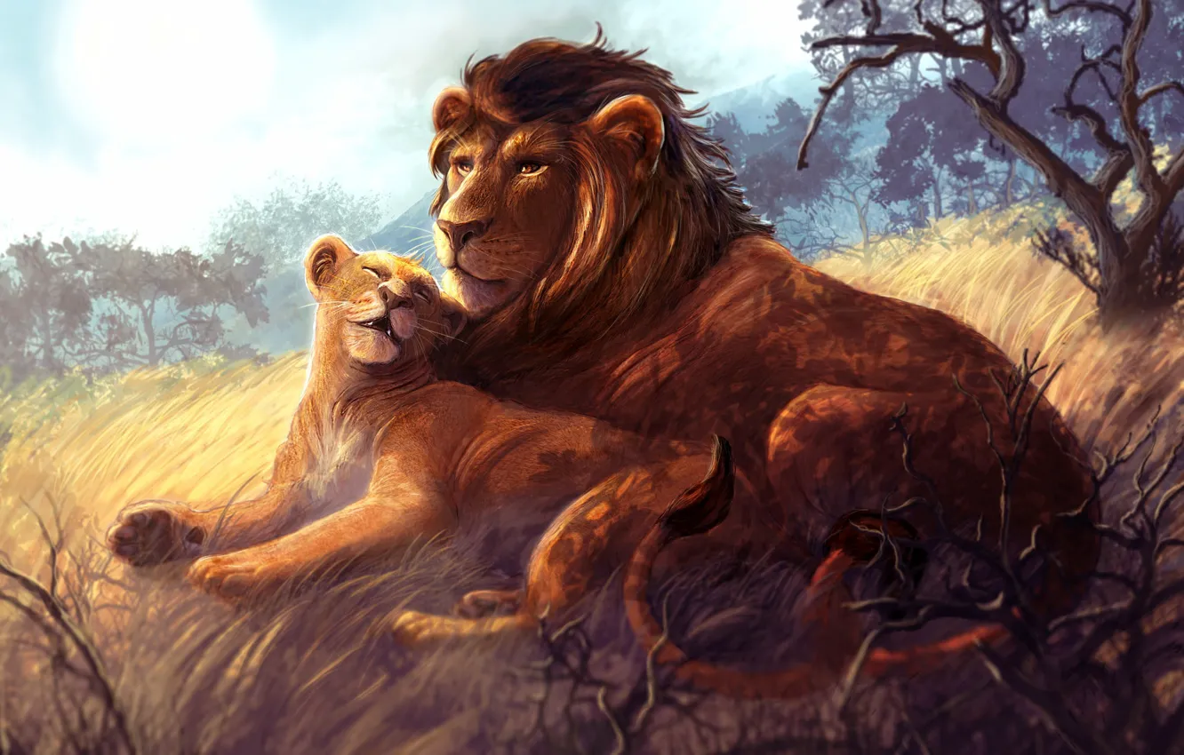 Photo wallpaper cat, nature, animal, Leo, Africa, lioness, lion, lioness