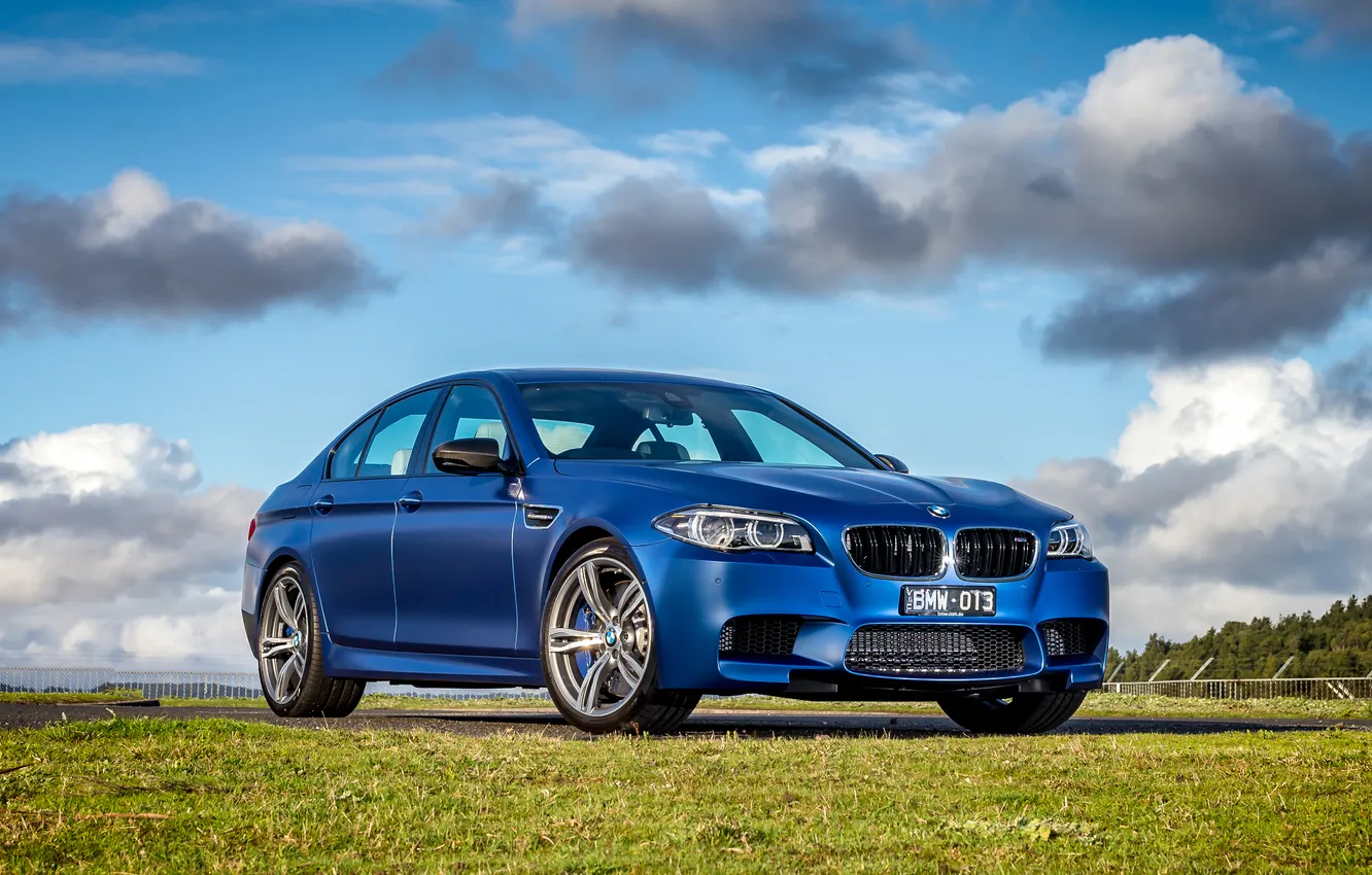 Photo wallpaper blue, BMW, BMW, F10, Sedan, 2015