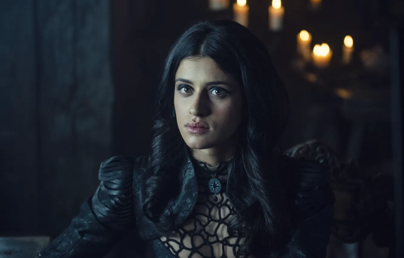 Photo wallpaper look, girl, hair, brunette, The Witcher, beautiful girl, the enchantress, Yennefer