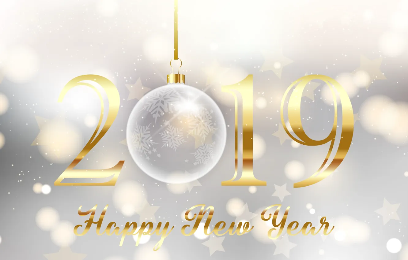 Photo wallpaper background, holiday, ball, New year, 2019