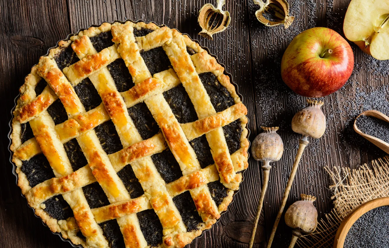 Photo wallpaper apples, Mac, pie, cakes