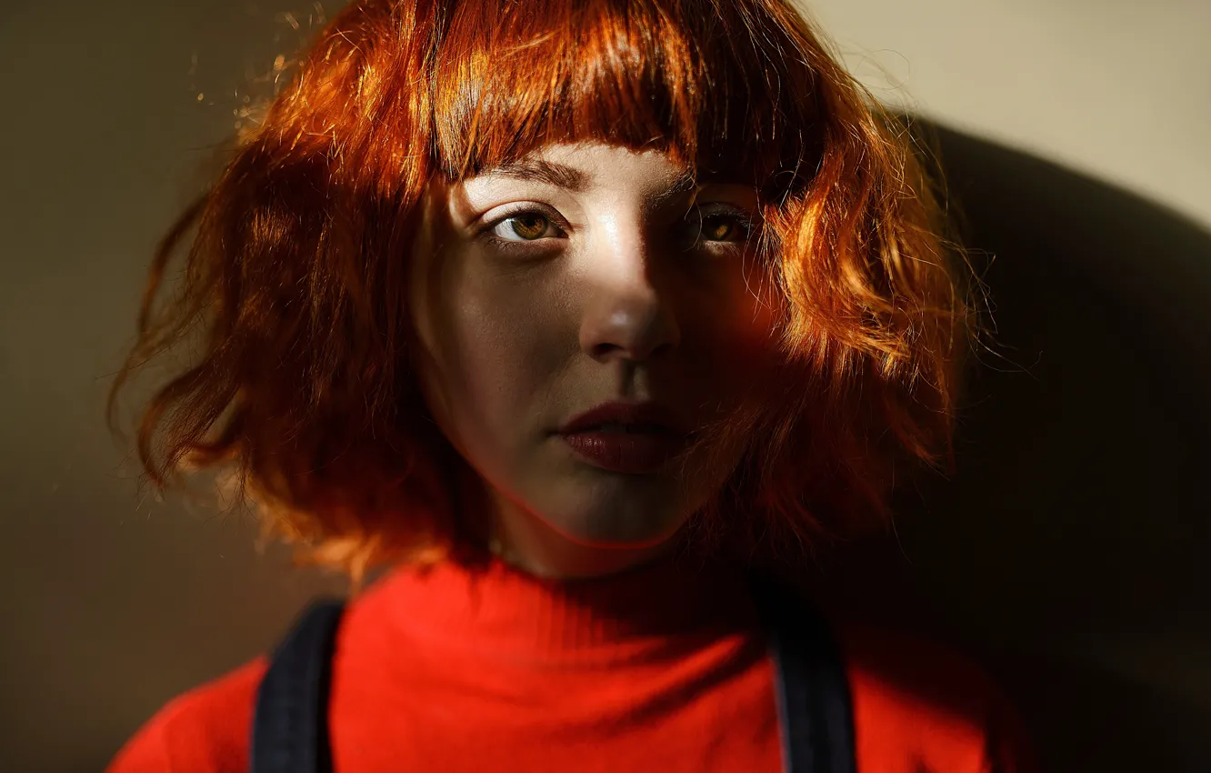 Photo wallpaper portrait, lighting, sponge, Anya, redhead, brown-eyed, Aleks Five