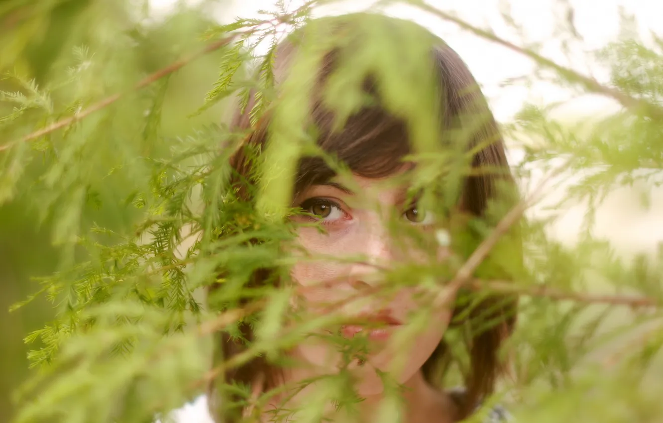 Photo wallpaper girl, nature, background