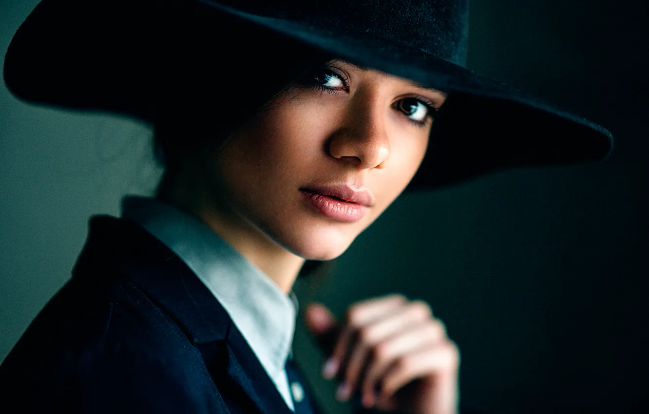 Photo wallpaper portrait, hat, bokeh, Daria, Daria Chernenko, Max Kuzin