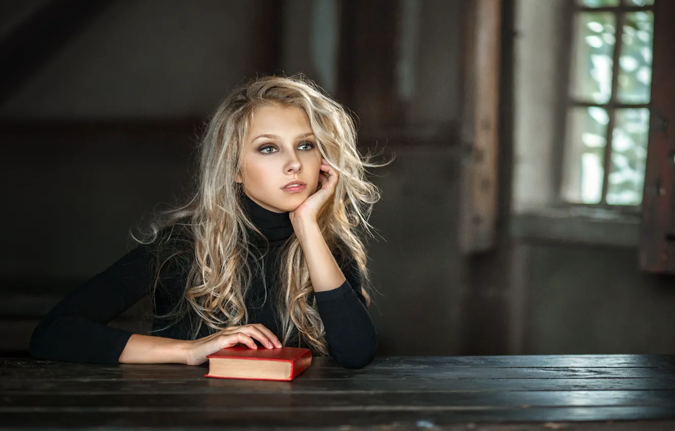 Photo wallpaper girl, blonde, Alice, book
