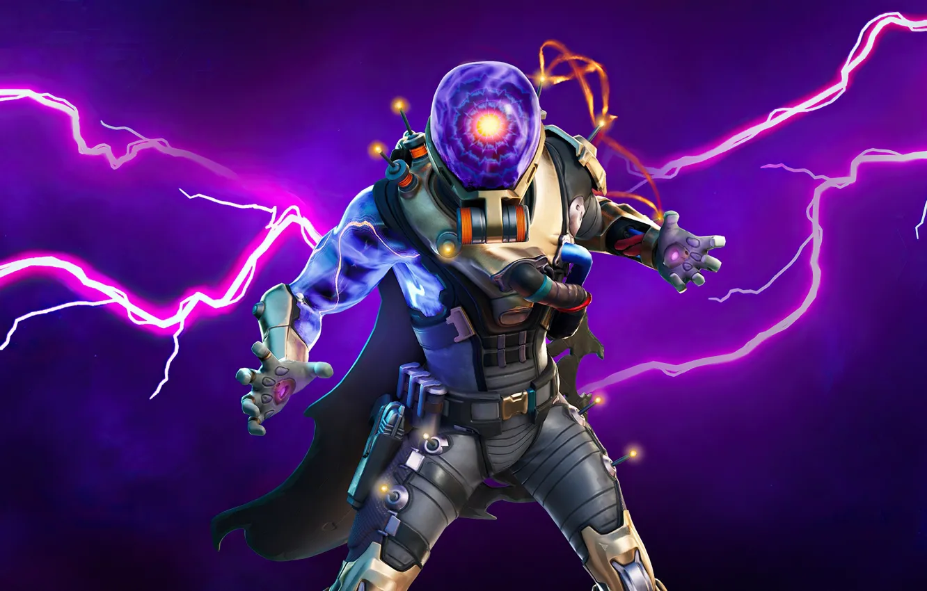 Photo wallpaper background, lightning, the suit, characters, Fortnite