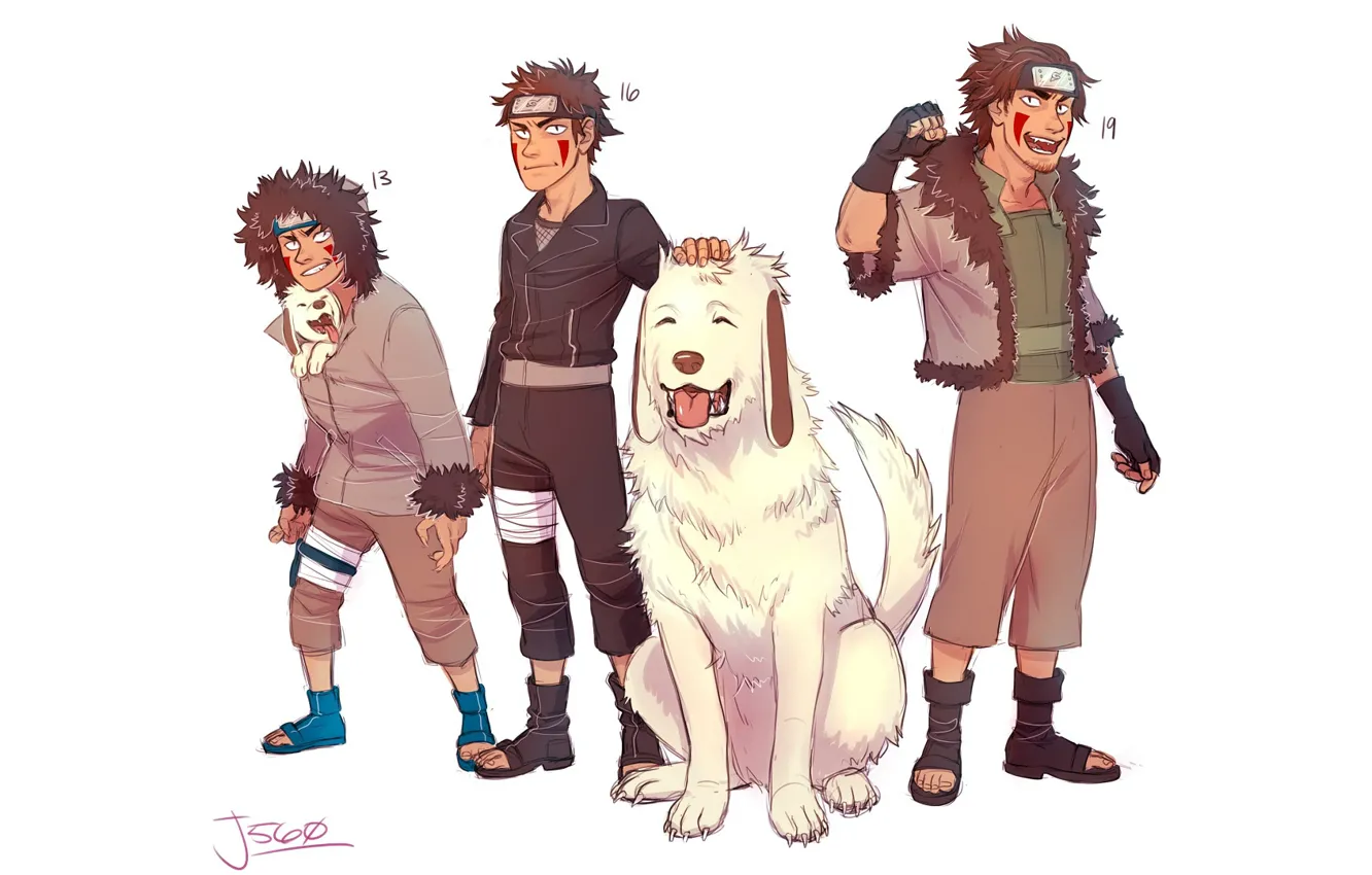 Photo wallpaper guy, Naruto, Naruto, dog, Inu Turned Out Kiba, Inuzuka Kiba, Akamaru