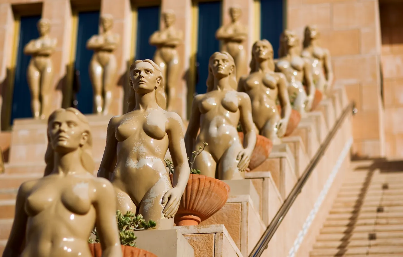 Photo wallpaper statue, sculpture, Palace, the facade of the building, Grand staircase