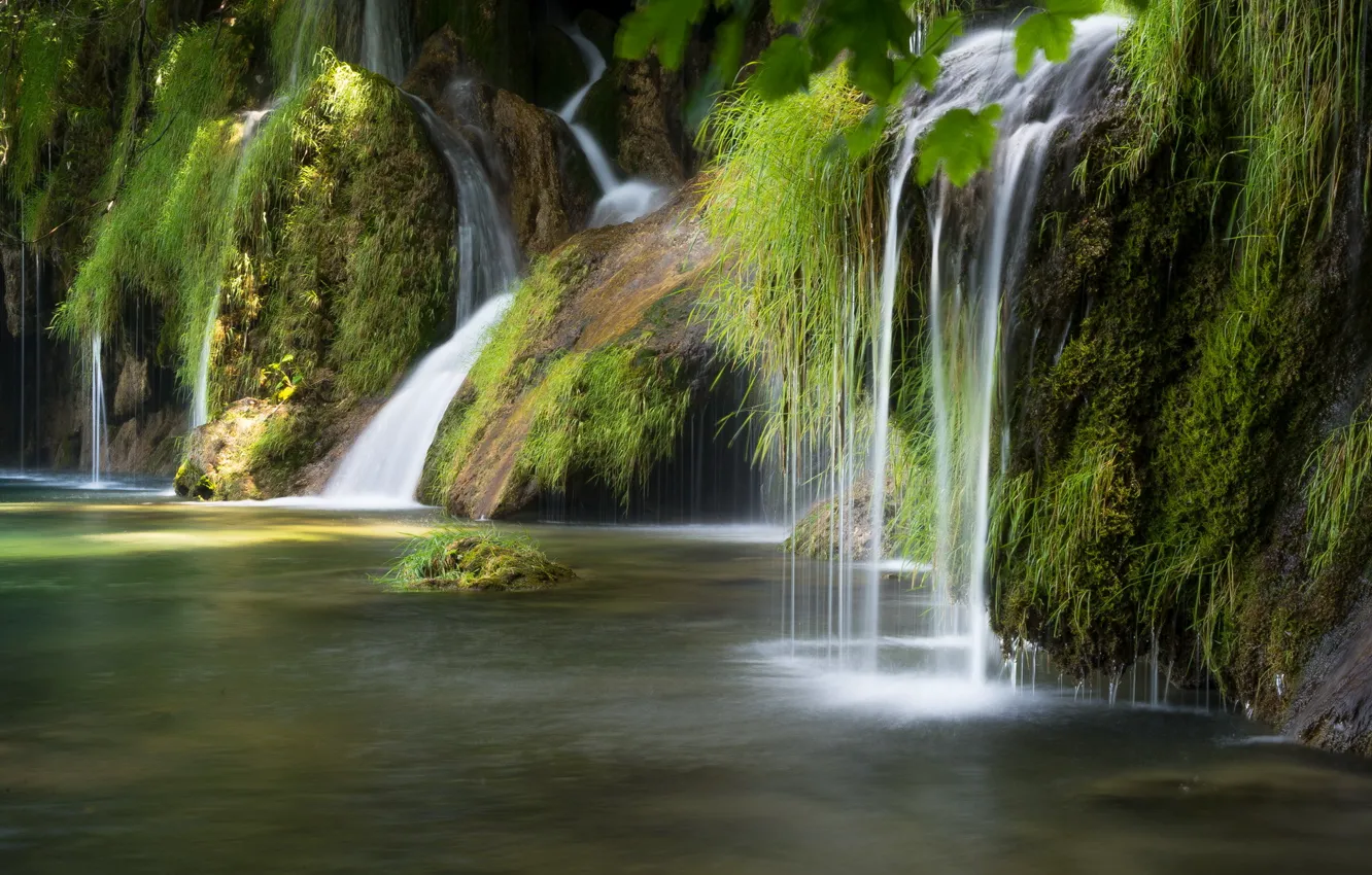 Photo wallpaper nature, river, waterfall
