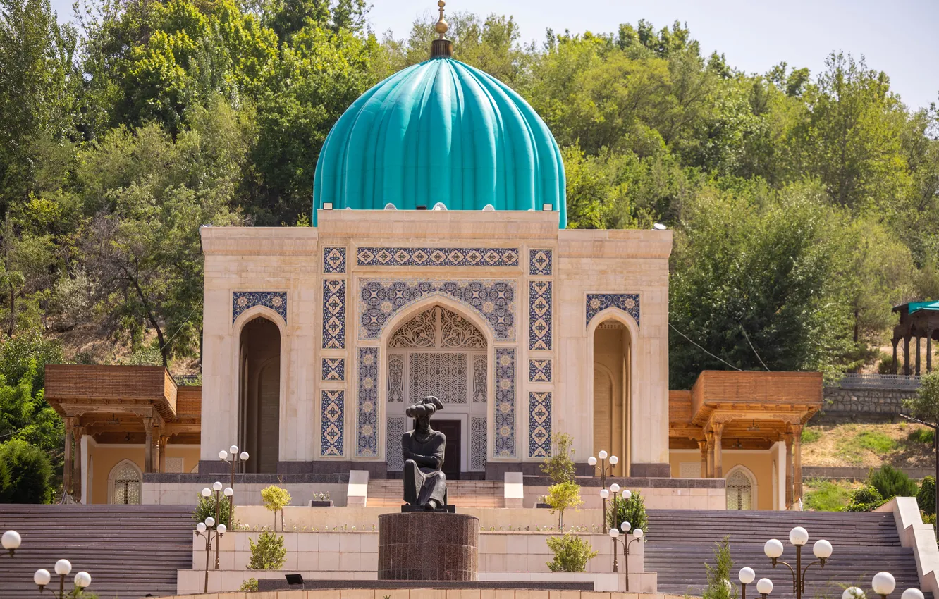 Photo wallpaper park, museum, statue, Andijan, Babur, Baburids, Mughals, Andijan HD