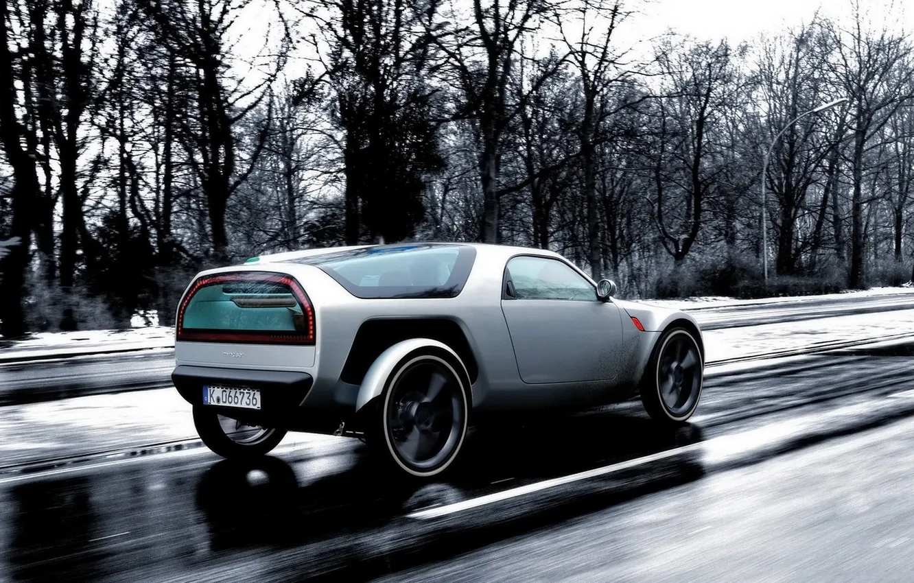 Photo wallpaper the concept car, rain, auto