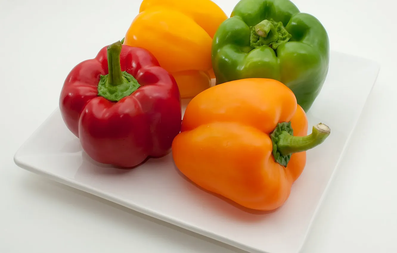 Photo wallpaper macro, food, plate, pepper