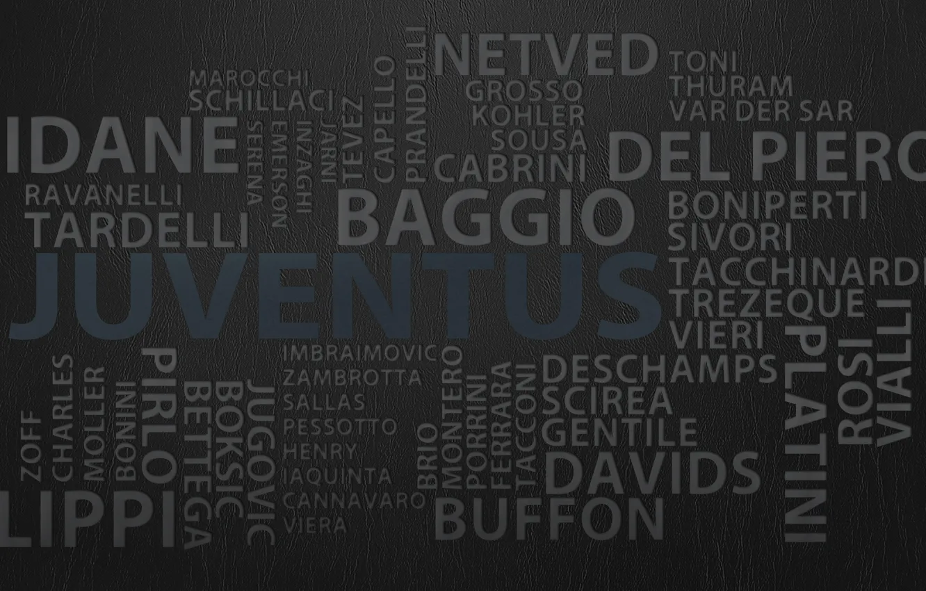 Photo wallpaper stars, letters, grey background, legends, Juventus