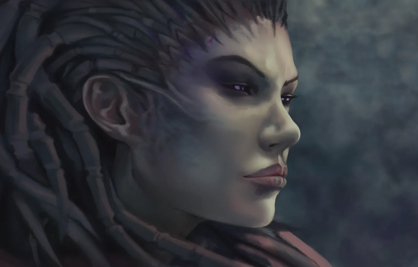 Photo wallpaper face, starcraft, zerg, sarah kerrigan, Queen of Blades