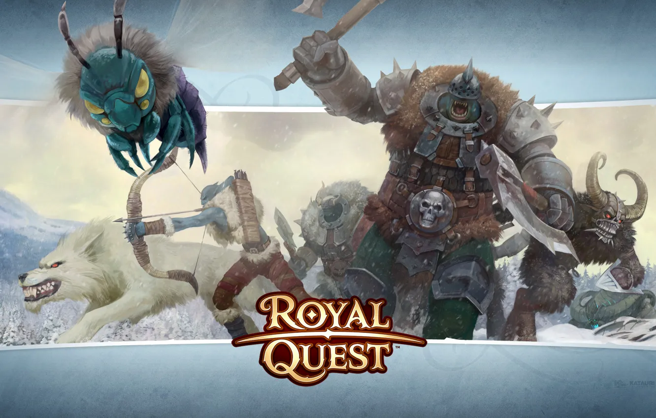 Photo wallpaper wolf, Orc, Archer, Royal Quest, Katauri Interactive