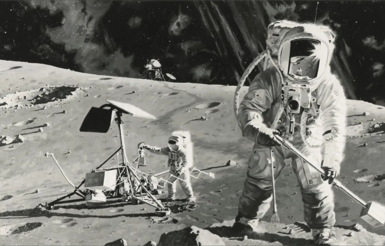 Photo wallpaper space, moon, NASA, Apollo 12